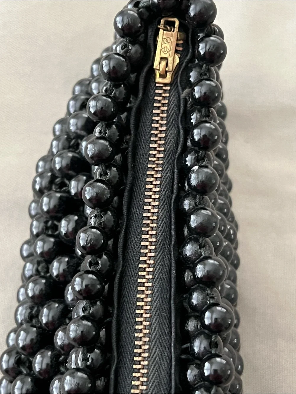 Vintage Gold Seal Beaded Black Evening Clutch Japan